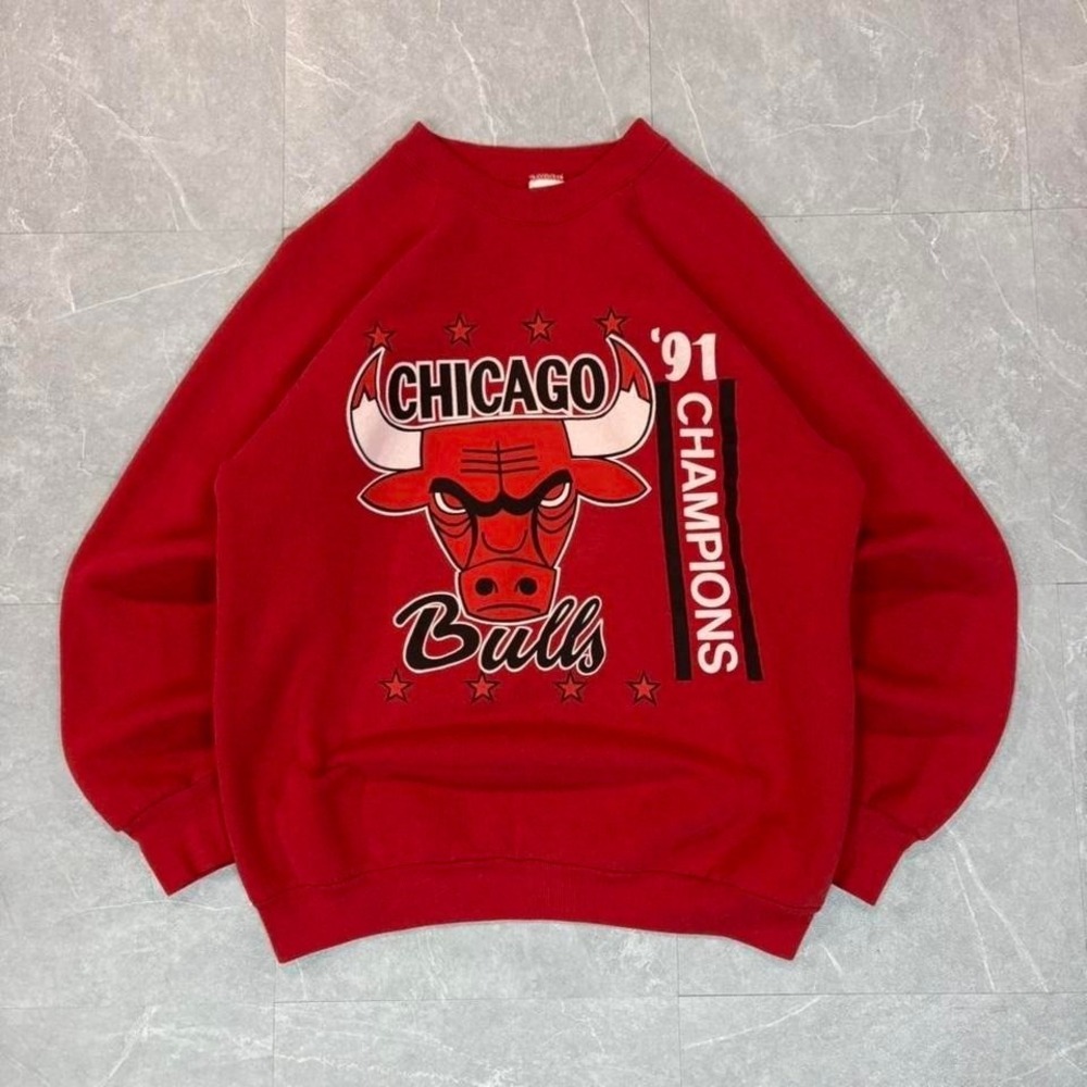 1991 Chicago Bulls red crewneck sweatshirt Size‎ L #NBA #basketball